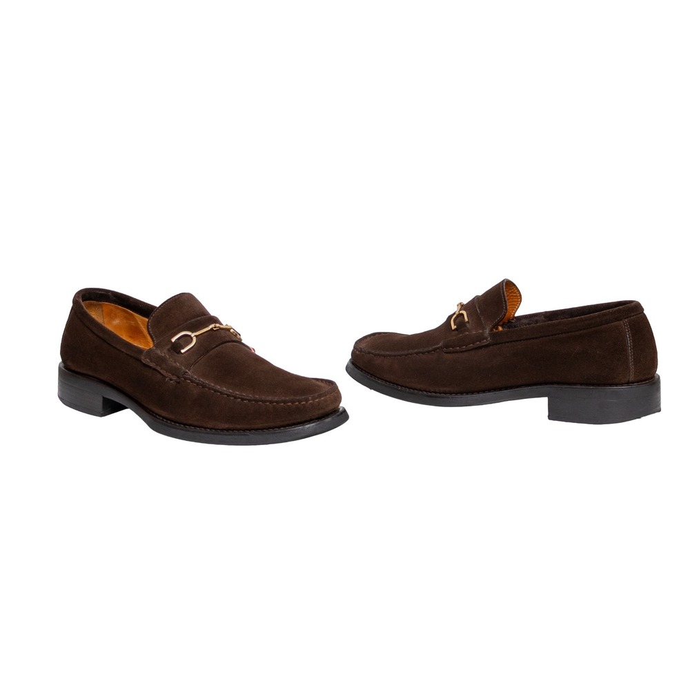 Gucci Mens Dark Brown Suede Horsebit Loafers Lug Sole UK 9 D US 10 D